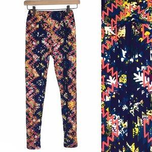 LULAROE Leggings OS One Size Aztec Southwestern Salmon Orange Blue Purple Yellow